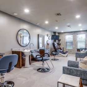 hair salon with seating