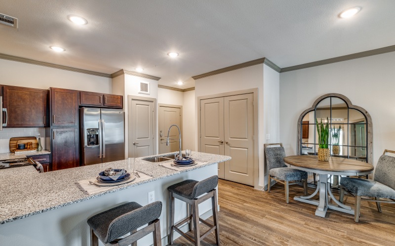 A kitchen with stainless steel appliances at Alders Cross Creek