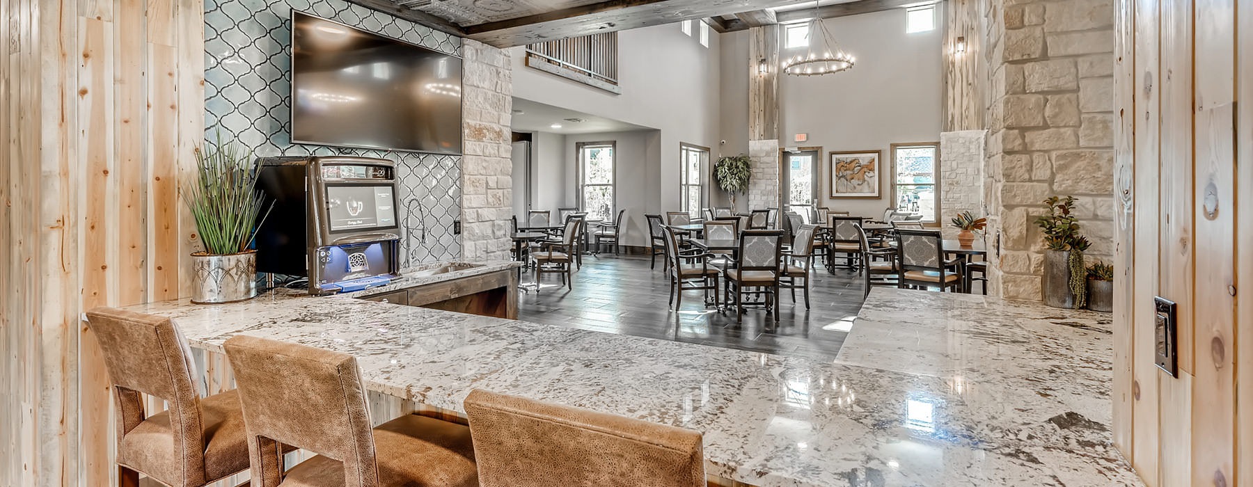 coffee bar in clubhouse